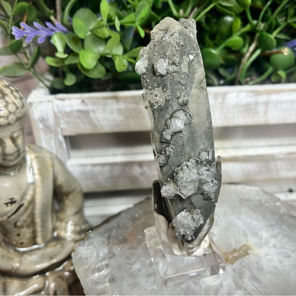 YGX Fluorite on Quartz on Stand